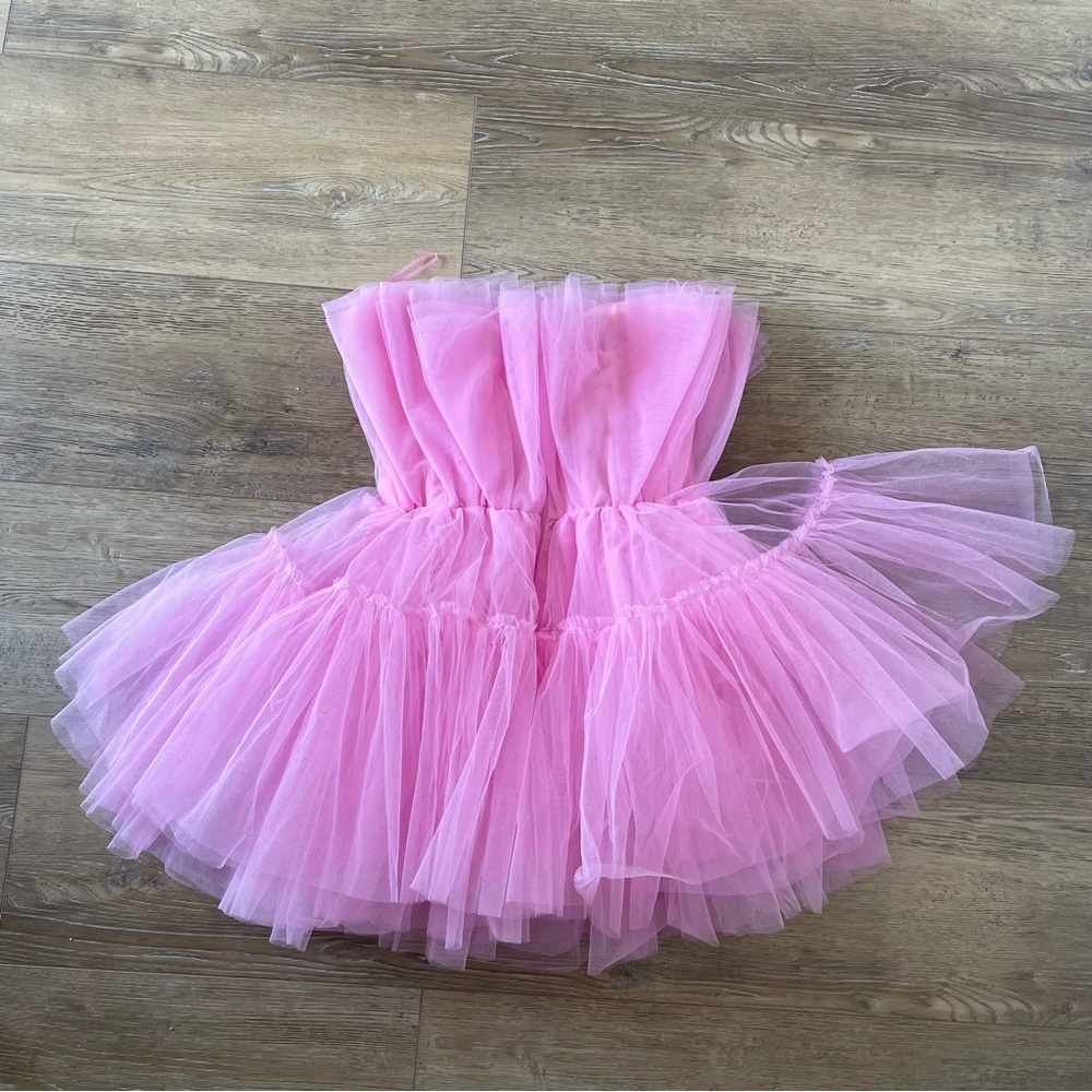 ✨SOLD✨ Kikiriki Pink Tulle Mini Dress - Picture 4 of 5